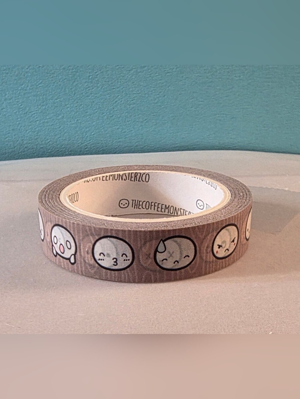 TCMC Washi Tape Roll with Cute Grey Emoticon Faces